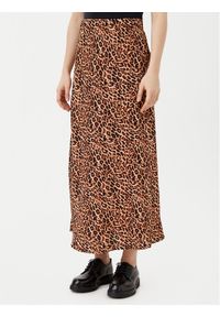 Pieces Spódnica midi Franan 17116541 Brązowy Regular Fit. Kolor: brązowy. Materiał: syntetyk