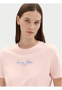 TOMMY HILFIGER - Tommy Hilfiger T-Shirt WW0WW45428 Różowy Regular Fit. Kolor: różowy. Materiał: bawełna #3