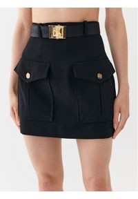 Elisabetta Franchi Spódnica mini GO-032-36E2-V350 Czarny Regular Fit. Kolor: czarny. Materiał: syntetyk #1