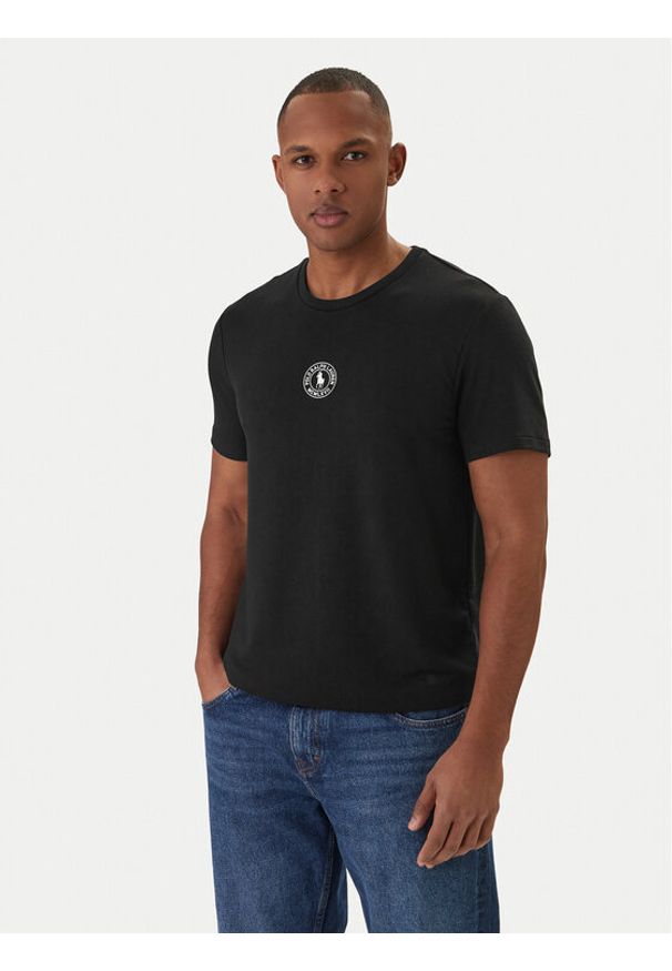 Polo Ralph Lauren T-Shirt 714P01951001 Czarny Slim Fit. Typ kołnierza: polo. Kolor: czarny. Materiał: syntetyk, wiskoza