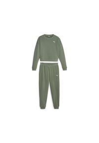 Dres Puma Loungewear Suit Tr, Kobiety. Kolor: zielony. Materiał: dresówka