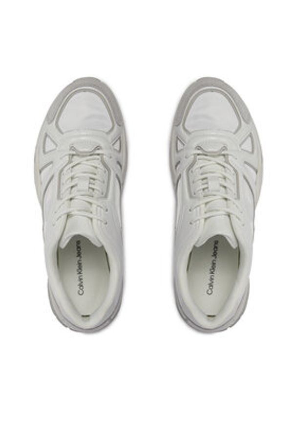 Calvin Klein Jeans Sneakersy Vibram Runner Low Mix Nbs Lum YM0YM00880 Biały. Kolor: biały. Materiał: skóra