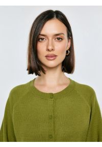 Big-Star - Kardigan damski z wiskozy zielony Suzana 301. Okazja: na co dzień. Kolor: zielony. Materiał: wiskoza. Długość rękawa: krótki rękaw. Styl: casual, elegancki, klasyczny #5
