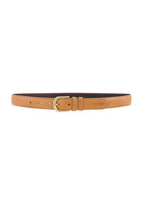 Wrangler - WRANGLER MĘSKI PASEK SKÓRZANY BOMBATO BELT DARK COGNAC 112358067 PREMIUM. Materiał: skóra