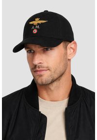 Aeronautica Militare - AERONAUTICA MILITARE Czarna męska czapka z daszkiem. Kolor: czarny. Wzór: haft. Styl: casual, sportowy #5