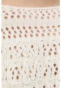 TwinSet - Twinset sweter z domieszką wełny damski kolor beżowy lekki. Kolor: beżowy. Materiał: wełna #3