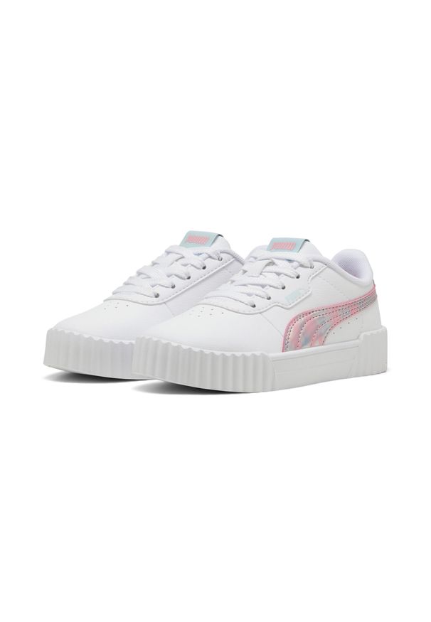 Puma - Dziecięce sneakersy Carina 3.0 Space Belle PUMA. Kolor: różowy, wielokolorowy, biały. Sport: turystyka piesza, tenis