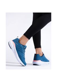 Buty sportowe damskie materiałowe DK niebieskie. Kolor: niebieski. Materiał: materiał #4