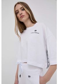 Chiara Ferragni t-shirt bawełniany kolor biały. Kolor: biały. Materiał: bawełna. Długość rękawa: krótki rękaw. Długość: krótkie #4