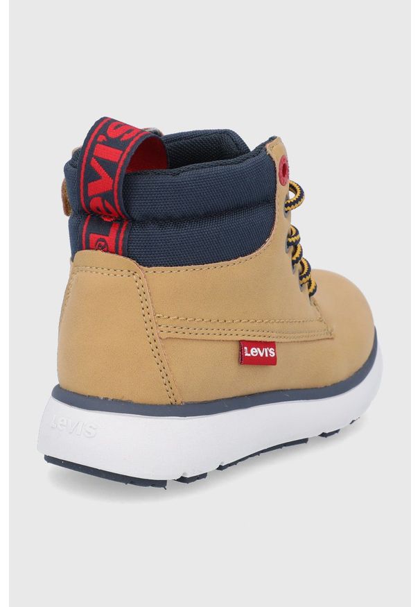 Levi's® - Levi's Buty dziecięce kolor beżowy. Okazja: na spotkanie biznesowe. Nosek buta: okrągły. Zapięcie: sznurówki. Kolor: beżowy. Materiał: guma. Styl: biznesowy