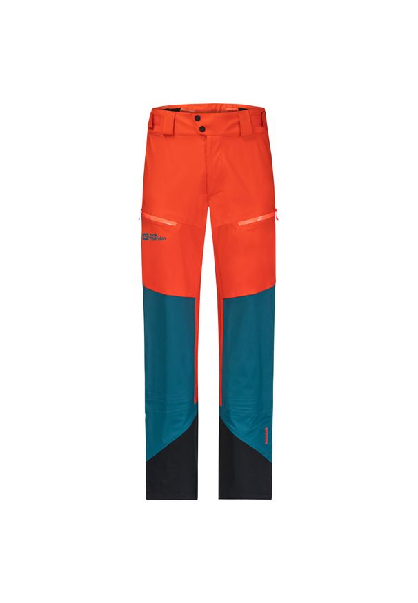 Spodnie narciarskie Jack Wolfskin Alpspitze 3L. Kolor: pomarańczowy, czerwony, wielokolorowy. Sport: narciarstwo