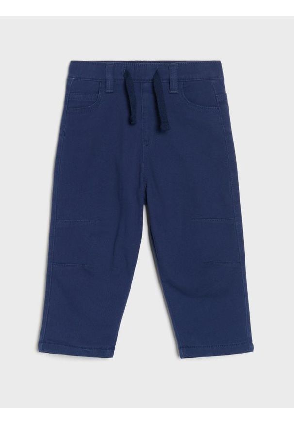 Sinsay - Jeansy z polarem wewnątrz - granatowy. Kolor: niebieski. Materiał: jeans, polar