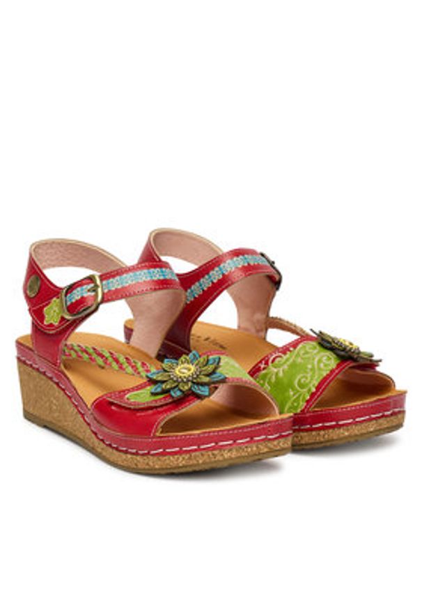 Laura Vita Sandały Facscineo 09 Czerwony. Kolor: czerwony. Materiał: skóra