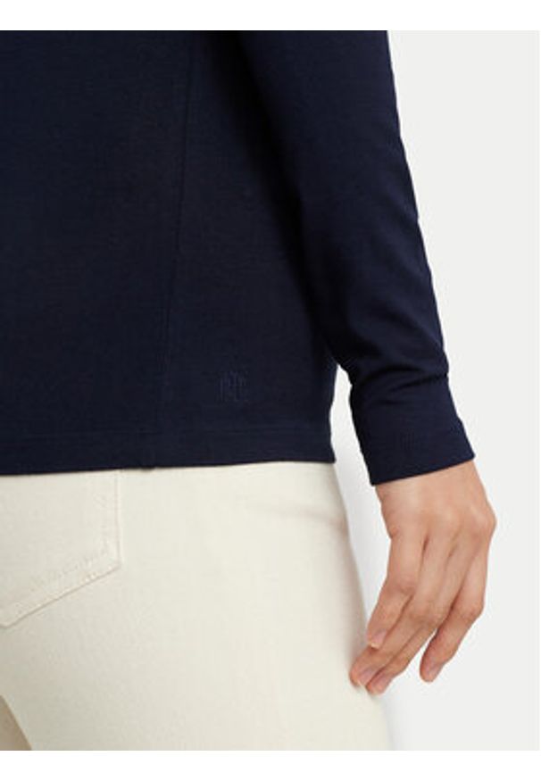 Lauren Ralph Lauren - LAUREN RALPH LAUREN Golf 200675597007 Granatowy Slim Fit. Typ kołnierza: golf. Kolor: niebieski. Materiał: wiskoza