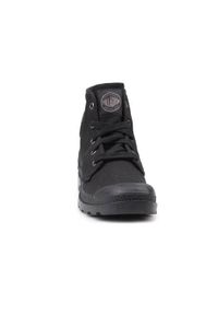 Buty do chodzenia damskie Palladium Pampa HI. Wysokość cholewki: za kostkę. Zapięcie: sznurówki. Kolor: czarny. Materiał: guma, materiał, syntetyk. Szerokość cholewki: normalna. Sport: turystyka piesza