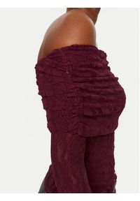 ROTATE Bluzka 1132732197 Bordowy Slim Fit. Kolor: czerwony. Materiał: syntetyk #3