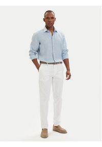 Hugo - HUGO Koszula Valerio 50562694 Niebieski jasny Modern Fit. Kolor: niebieski. Materiał: len #3
