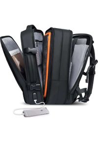 4kom.pl Plecak podróżny Bange BackPack biznesowy plecak rozszerzalny Torba pojemna do laptopa 17.3" z portem USB Czarny. Kolor: czarny. Styl: biznesowy #1