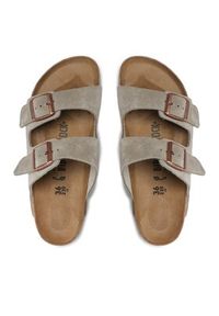 Birkenstock Klapki Arizona Bs 51463 Szary. Kolor: szary. Materiał: skóra, zamsz