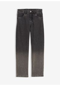 bonprix - Dżinsy cieniowane, loose fit, straight. Okazja: na co dzień. Kolor: szary. Styl: casual #1