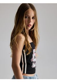 Reserved - Bawełniany top na ramiączkach - czarny. Kolor: czarny. Materiał: bawełna. Długość rękawa: na ramiączkach #1