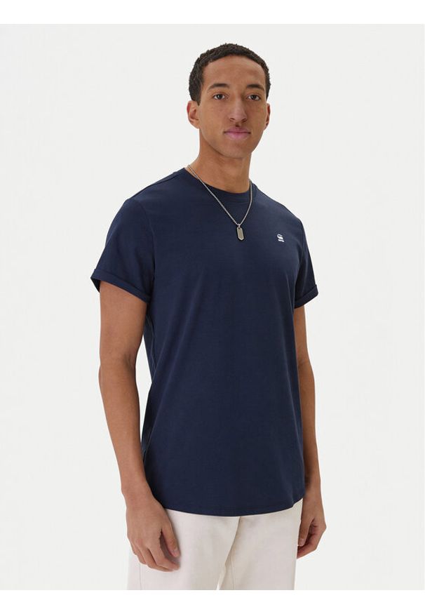 G-Star RAW - G-Star Raw T-Shirt Lash R T D16396-2653-B111 Granatowy Regular Fit. Kolor: niebieski. Materiał: bawełna