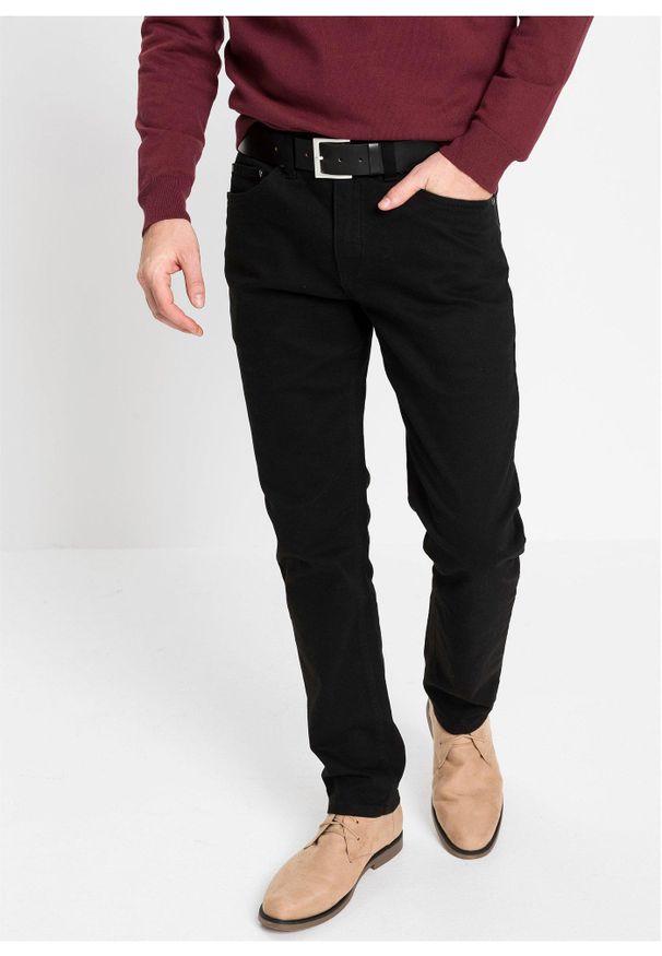 bonprix - Dżinsy ze stretchem, slim fit, straight. Kolor: czarny