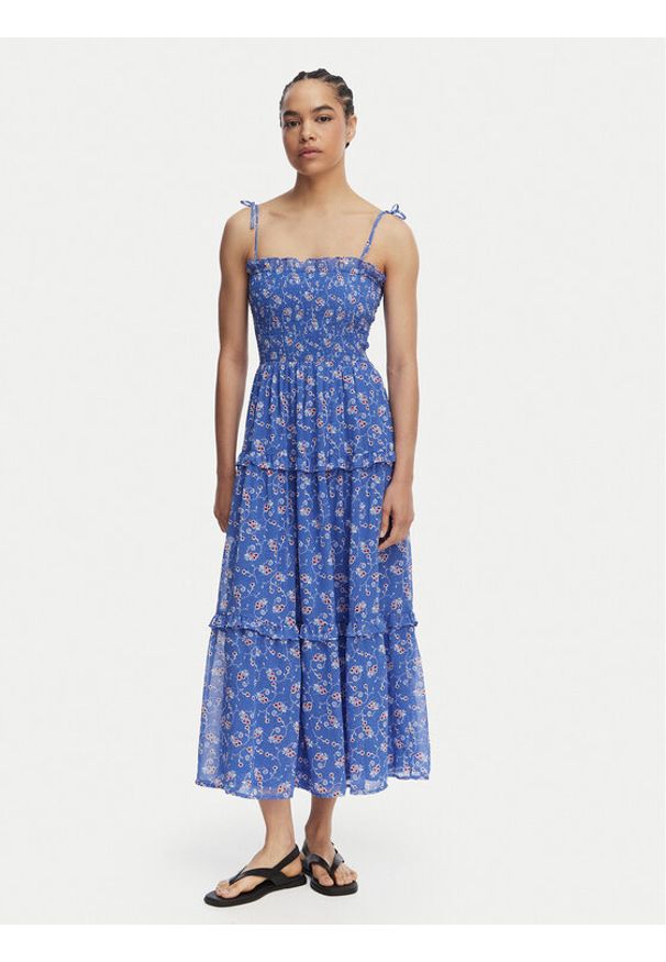 Tommy Jeans Sukienka letnia DW0DW20339 Niebieski Regular Fit. Kolor: niebieski. Materiał: syntetyk. Sezon: lato