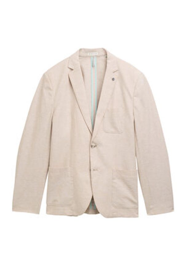 Tom Tailor Marynarka 1045065 Beżowy Regular Fit. Kolor: beżowy. Materiał: bawełna