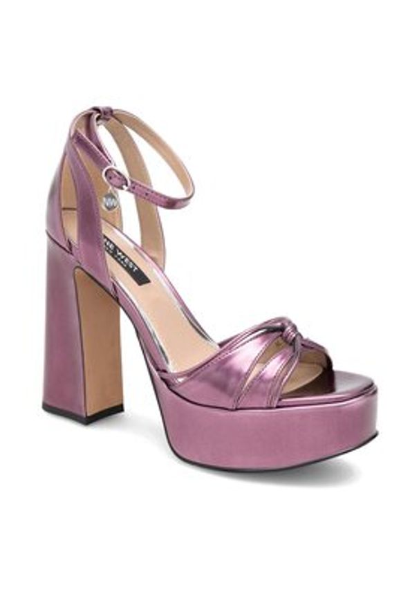 Nine West Sandały Aahida ZL23002CC Fioletowy. Kolor: fioletowy. Materiał: skóra