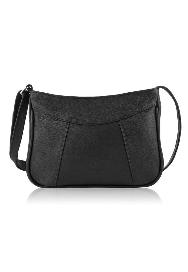 Listonoszka skórzana PAOLO PERUZZI Z-54-BL czarna. Kolor: czarny. Materiał: skórzane. Rodzaj torebki: na ramię