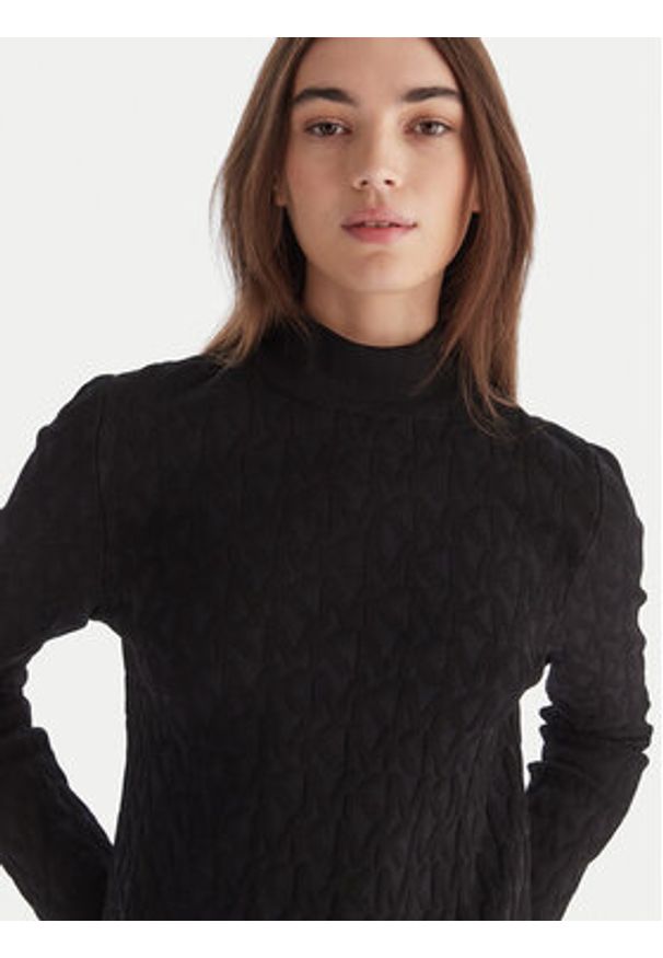 MICHAEL Michael Kors Golf MF5619YJWV Czarny Slim Fit. Typ kołnierza: golf. Kolor: czarny. Materiał: syntetyk, wiskoza