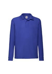 FRUIT OF THE LOOM - Koszulka Polo Z Długim Rękawem Dla Dzieci. Typ kołnierza: polo. Kolor: niebieski. Długość rękawa: długi rękaw. Długość: długie