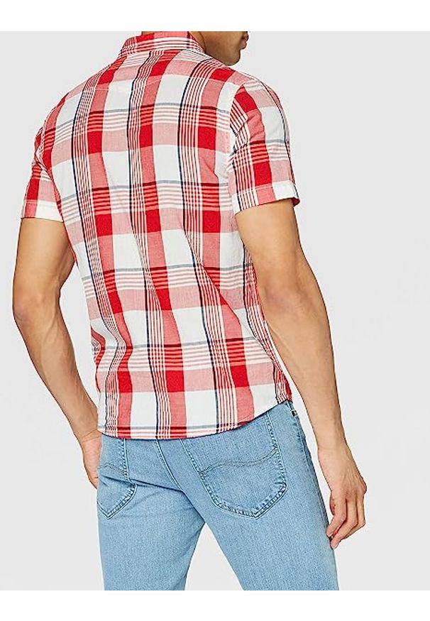 Lee - LEE SS REGULAR SHIRT MĘSKA KOSZULA MATERIAŁOWA CORE RED L66VMFMN 112116674. Materiał: materiał