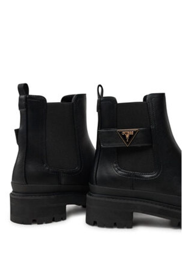 Guess Botki Bensly FLFBEN ELE10 Czarny. Kolor: czarny. Materiał: skóra