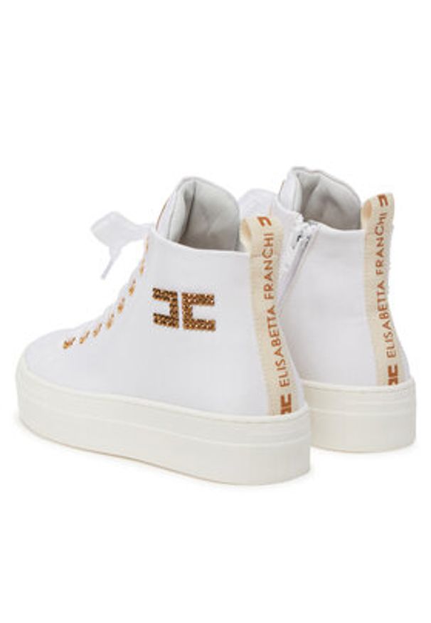 Elisabetta Franchi Sneakersy F4-A9E-0243 Biały. Kolor: biały. Materiał: materiał