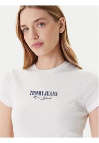Tommy Jeans T-Shirt Logo Pointelle DW0DW20899 Écru Slim Fit. Materiał: syntetyk #5