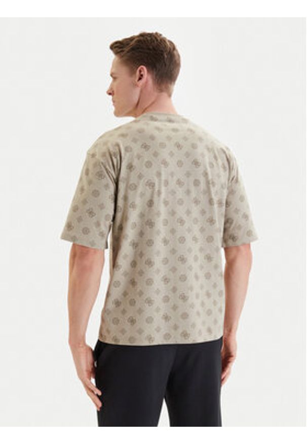 Guess T-Shirt Z6GI07 K2852 Beżowy Relaxed Fit. Kolor: beżowy. Materiał: bawełna