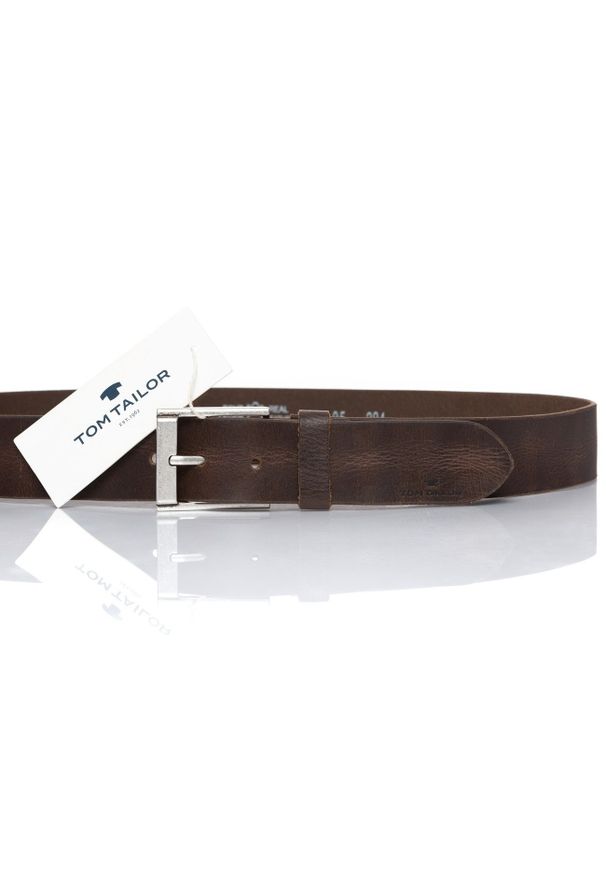 Tom Tailor - TOM TAILOR PASEK SKÓRZANY SOPO-TT294 0690 40mm Ledergürtel RO. Materiał: skóra