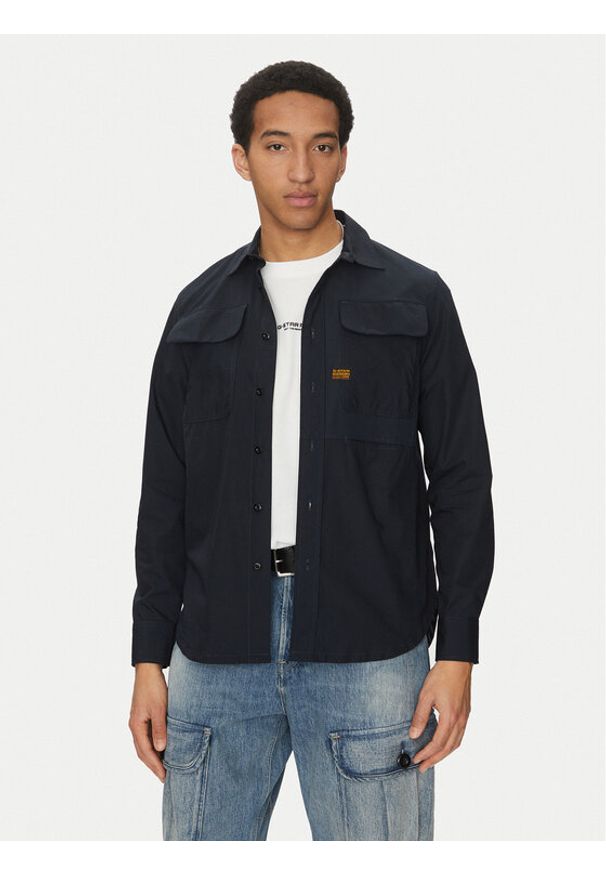 G-Star RAW - G-Star Raw Koszula Cpo Utility D26470-C973 C742 Granatowy Regular Fit. Kolor: niebieski. Materiał: bawełna