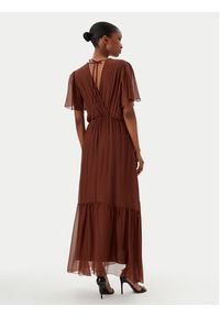 Haveone Sukienka letnia AFF-N006 Brązowy Loose Fit. Kolor: brązowy. Materiał: jedwab, wiskoza. Sezon: lato