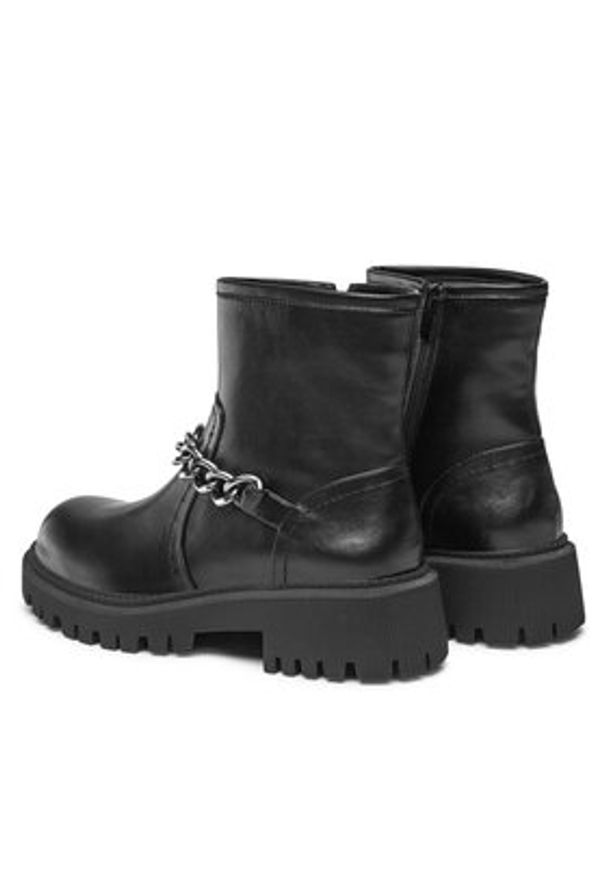 DeeZee Botki H13073A-4 Czarny. Kolor: czarny. Materiał: skóra