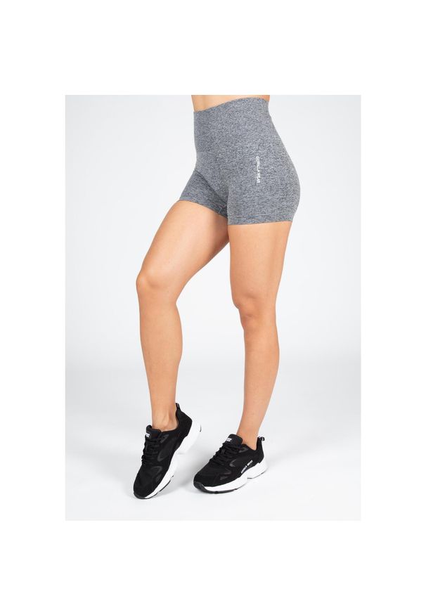 GORILLA WEAR - Quincy Bezszwowe Szorty - Szary Melange. Kolor: szary. Sport: fitness