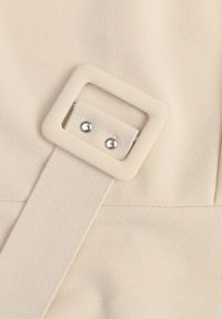 Born2be - Beżowa Rozkloszowana Sukienka Ozdobiona Paskiem Desianna. Okazja: na co dzień. Kolor: beżowy. Wzór: aplikacja. Typ sukienki: proste. Styl: casual, elegancki, klasyczny #6