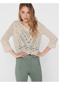 JDY Sweter New Sun 15212788 Beżowy Regular Fit. Kolor: beżowy. Materiał: syntetyk #5