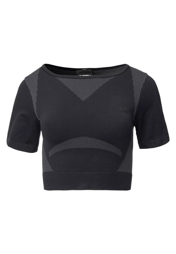 Damski crop top IQ Cross The Line Ingel. Kolor: czarny. Sport: fitness