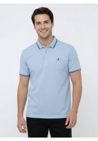 Koszulka Polo - Błękitna - Brave Soul. Okazja: na co dzień. Typ kołnierza: polo. Kolor: niebieski. Materiał: poliester, bawełna. Sezon: lato. Styl: casual #3
