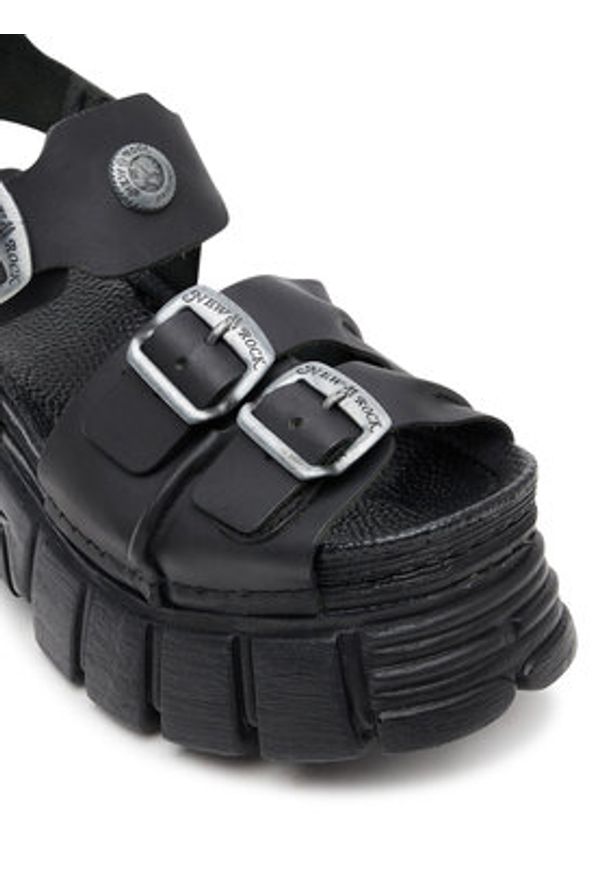 NEW ROCK Sandały M-BIOS101SF-C1 Czarny. Kolor: czarny. Materiał: skóra. Styl: rockowy