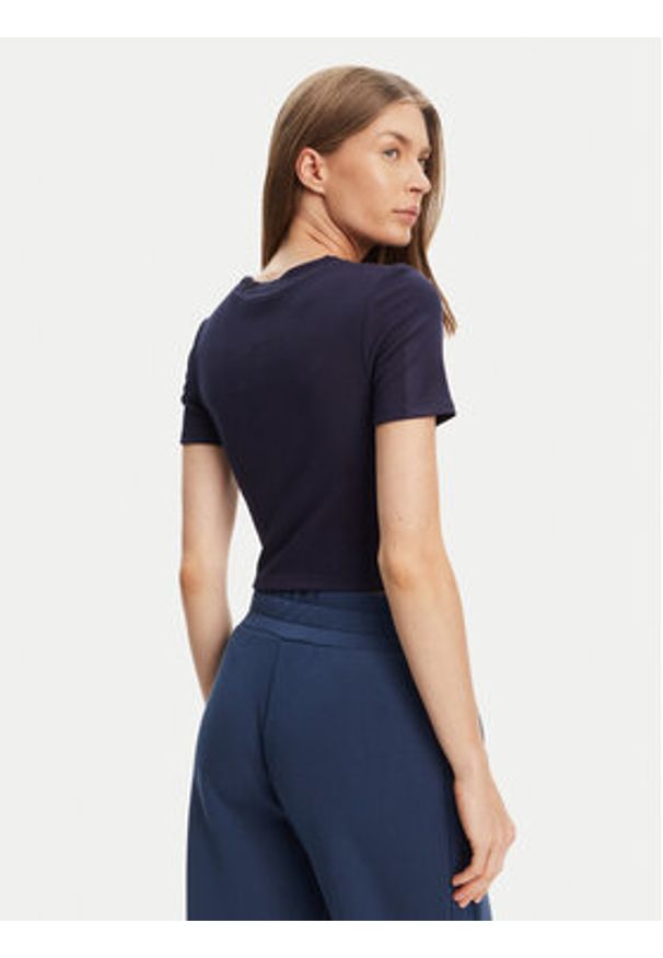 Guess T-Shirt V5YP08 K8RT2 Granatowy Slim Fit. Kolor: niebieski. Materiał: wiskoza