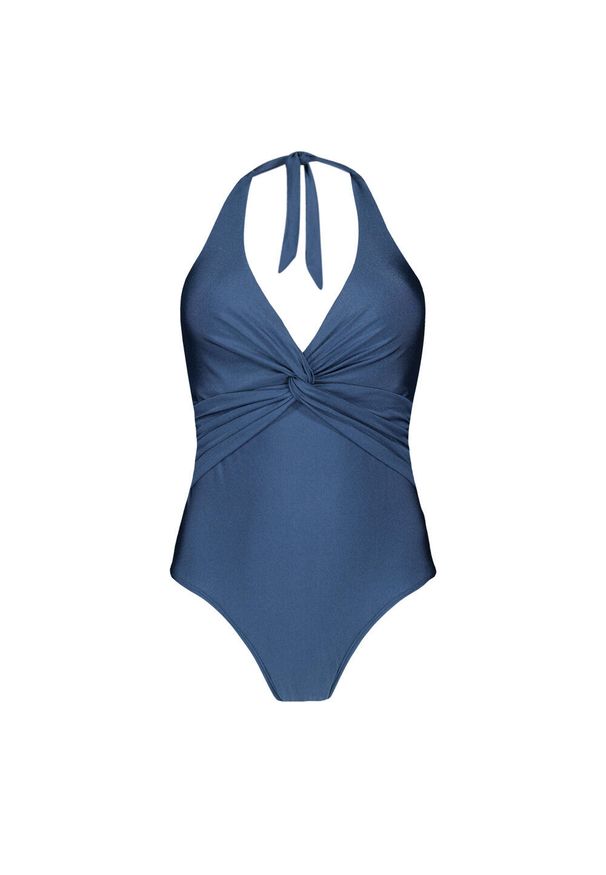 Damski kostium kąpielowy 1-częściowy Barts Isla Halter Shaping. Kolor: niebieski, szary, wielokolorowy